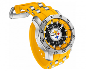 Invicta Men 50mm Automatic NFL OFFICIAL Pittsburgh Steelers Silicone Strap Watch