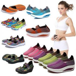 Women Sports Sandals Woven Webbing Sneakers Trainers Shoes Fitness Slip On Flats