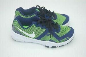 New Nike Flex Control Sneakers Athletic Shoes Blue Green Boy's Youth Size 3.5 M