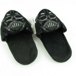 Darth Vader Star Wars Slippers Boys Size L XL Black Slip On House Shoes Youth