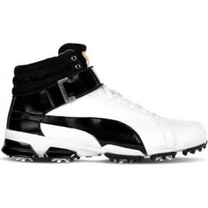 Puma Rickie Fowler Ignite Hi-Top Junior JR Golf Shoes 190179 - White/Black - 4