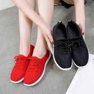 Women's Athletic Breathable Sneakers Flats Lace Up Sports Casual Low Top Shoes