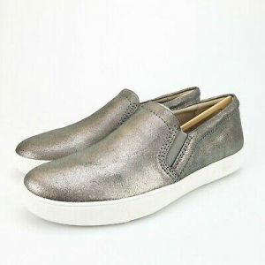 Naturalizer Womens Marianne Pewter Suede Slip On Loafers Shoes Size 6 Wide