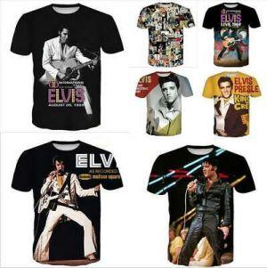 Fashion Womens/Mens Elvis Presley 3D Print Casual Tshirt Short Sleeve Tops Tee