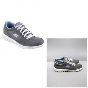 Skechers Women's Performance Go Walk Baby Charcoal Blue Lace Up Shoes Size 8
