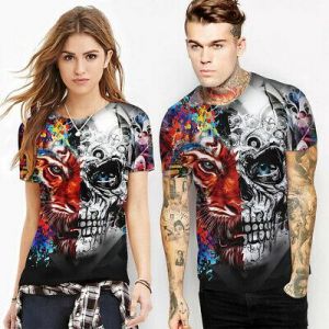 Mens Womens Fashion 3D Printed T-shirt Short Sleeve Tee Shirt Casual Summer Tops