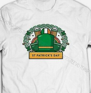 Mens Womens fashion St. Patricks day Unisex White Cotton S-XXXL T-SHIRT TEE TOP