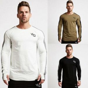Bargain sales New Fashion T Shirt Men Crew Neck Slim Fit Long Sleeve Casual Gym T-Shirt