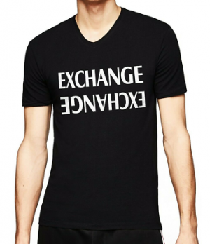 Bargain sales EXCHANGE LOGO FASHION CASUAL MEN'S SHORT SLEEVE V-NECK T-SHIRT