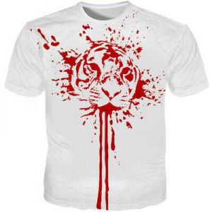 New Design Fashion White Women Men T-Shirt 3D Print Tiger Short Sleeve Tee Tops