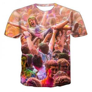 Fashion Women Men Casual T-Shirt 3D Print Winning Cheers Crowd Short Sleeve Tops