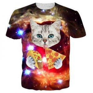 Hot Fashion Women Men T-Shirt 3D Print Lovely Cat Harajuku Short Sleeve Tee Tops