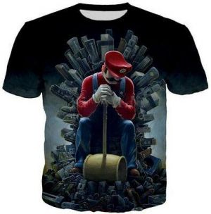 Fashion Funny Super Mario 3D Print T-Shirt women/men's Short Sleeve Casual