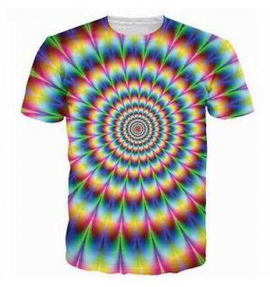 New Fashion Womens/Mens Colorful Psychedelic Funny 3D Print Casual T-Shirt