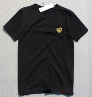 Fashion MEN'S Round neck  PLAY Lovely Gold Heaert Women Short Sleeve T Shirt