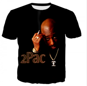 Fashion Women/Men 3D Print Rapper 2pac Tupac Casual T-Shirt Short Sleeve Tops