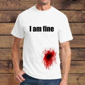 I AM FINE Funny T-shirt Short Sleeve Casual Men Fashion Printed Tees Tops