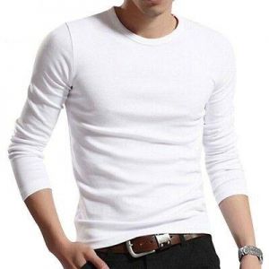 Men Solid Shirts Fashion Fitness Long Sleeve T-Shirts Homme Tops & Tees Hip Hop