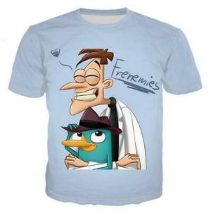 Fashion Cartoon Phineas and Ferd 3D Print T-Shirt Women/mens Casual Short Sleeve