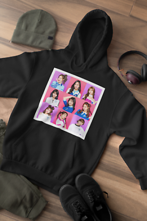 Twice K-pop Group Hoodie Street Fashion Art