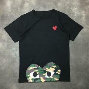 Fashion Men's Cotton Japan Round Neck Tee Eyes Lovely Camo Half Heart T-shirts