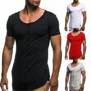 Fashion Mens Slim O Neck Short Sleeve Muscle Tee T-shirt Tops 2019 Summer Shirts