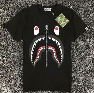 Summer Men Shark jaw Zip Tops TEE Fashion Women Cool T-Shirt White Black M-2XL