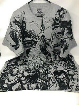 Men's Fashion Marvel Comics Drawn Gray Graphic Short Sleeve T-Shirt- XL