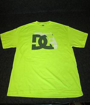 Mens Genuine DC Casual Fashion Skate BMX MX Tee T-Shirt S M L XL flo yellow DC04