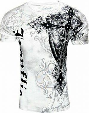 Bargain sales Konflic NWT Men's Giant Cross Graphic Fashion MMA Muscle T WHT-2X