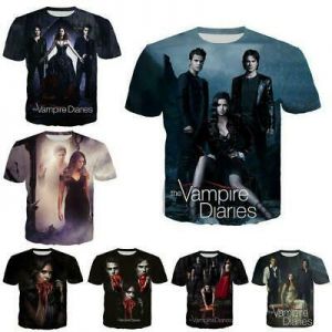 Fashion Women/Men's The Vampire Diary 3D Print Short Sleeve Casual Graphic Tee