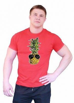 Bargain sales Men fashion New Colour Fashion S-XXL Vegetable & Fruit Pineapple print Men T-Shirt 0073