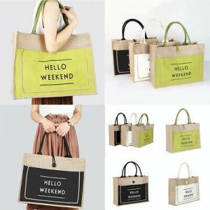 Women Linen Tote Large Capacity Casual Handbag Beach Shoulder Shopping Bag USA