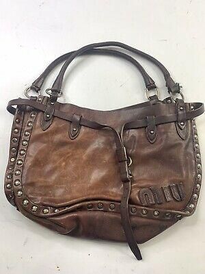 Bargain sales Miu Miu Brown Glazed Leather Purse Shoulder Bag Italy