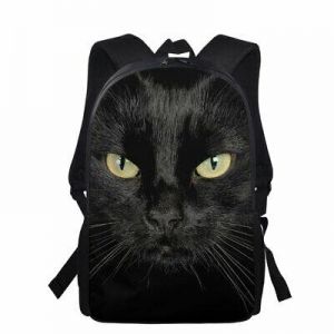 Fashion Black Cat Backpack Women Girl School Bags Bookbag Kids Shoulder Satchel