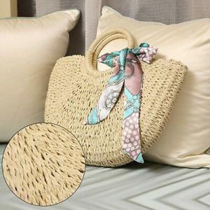 Handbag Women Summer Beach Bag Handmade Rattan Woven Straw Fashion 100% original
