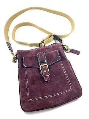 COACH Hamilton Burgundy Suede Leather Crossbody Small Bag Swingpack