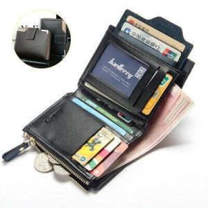 Bargain sales Men's Leather Bifold Wallet Coin Purse ID Credit Card Holder Short Money Clip