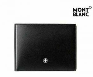 MONT BLANC Men's Meisterstück Leather Wallet  with 6 slots , 6cc Black  #14548