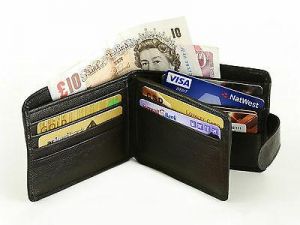 Leather Wallet Mens Credit Card holder Coins Pouch Bifold Slim Purse Black Money