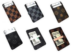 Wallet Money Clip Card Holder ID Card Travel Leather Black Grey Faux Mens Unisex