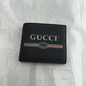 Preowned GUCCI Men's/Women's Genuine Leather Canvas Fashion ID Card Wallet
