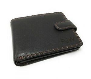 Personalised RFID Men's Leather Wallet Fathers Day Birthday Engraved Free
