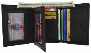 Swiss Marshall Men's RFID Blocking Premium Leather Classic Trifold Wallet