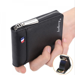 Men's RFID Zipper Faux Leather Wallet Credit Card Holder Pocket Purse Clutch US