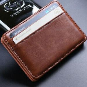 Fashion Men's Faux Leather Thin Wallet Credit Card ID Holder Purse Mini Wallet