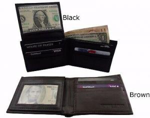 Men’s Nappa Leather RFID Proof Wallet ID Card Holder, Money Bag Coin RFD Block