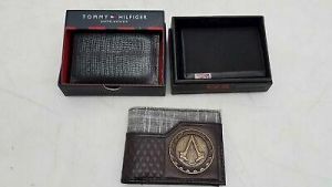 Lot 3x Men's Wallets:  Tommy Hilfiger Black Passcase, Tumi Black Leather/Canvas+