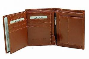 Mens RFID BLOCKING Real Leather Wallet Credit Card Holder, Change Purse 503 TAN
