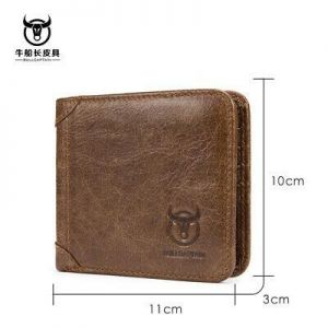 Men's Genuine Leather Clutch Wallet ID Bifold Business Credit Card Holder Hi-Q